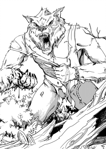 Dnd Lycanthrope Coloring Page